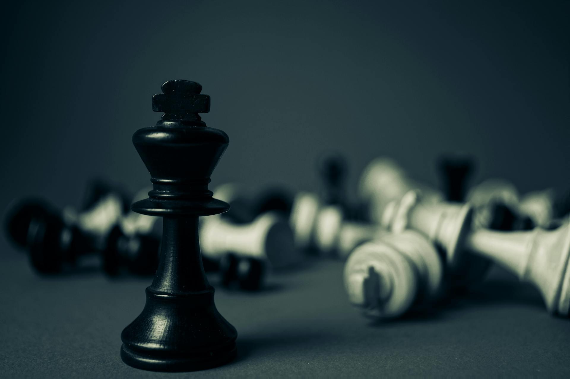 A chess piece standing on a board